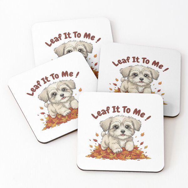 Item preview, Leaf It To Me Tibetan Terrier Dog Running in Fall Leaves Cute Autumn designed and sold by The Real Life Symphony.