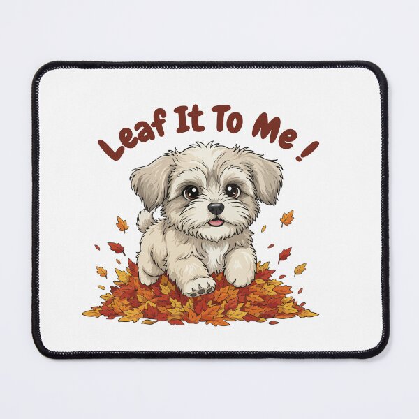 Item preview, Leaf It To Me Tibetan Terrier Dog Running in Fall Leaves Cute Autumn designed and sold by The Real Life Symphony.