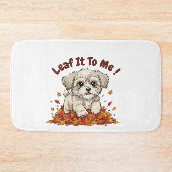 Item preview, Leaf It To Me Tibetan Terrier Dog Running in Fall Leaves Cute Autumn designed and sold by The Real Life Symphony.