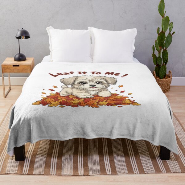 Item preview, Leaf It To Me Tibetan Terrier Dog Running in Fall Leaves Cute Autumn designed and sold by The Real Life Symphony.