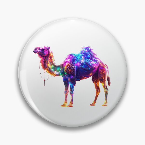 Item preview,  Neon Glowing Camel Art Print - Colorful Fantasy Desert Animal designed and sold by GloriousArtSKD.