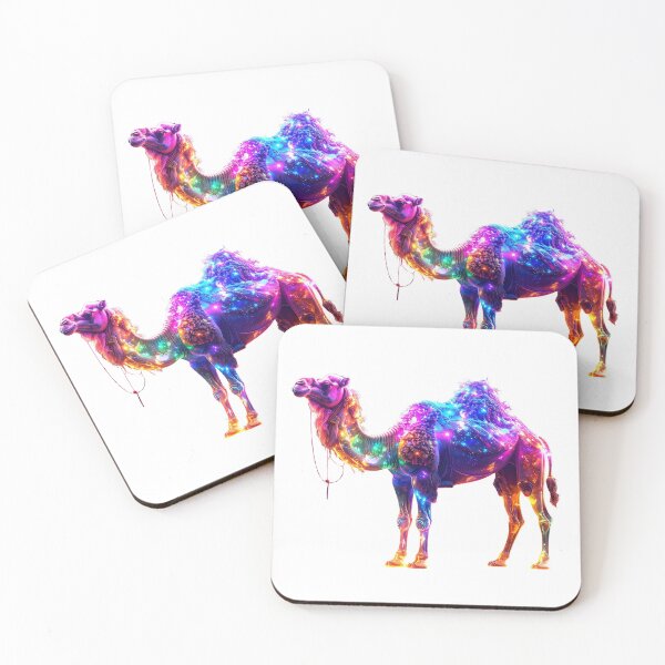 Item preview,  Neon Glowing Camel Art Print - Colorful Fantasy Desert Animal designed and sold by GloriousArtSKD.