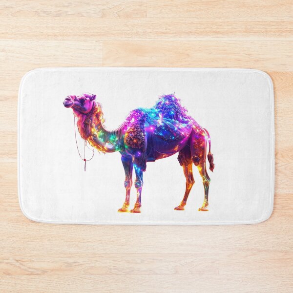 Item preview,  Neon Glowing Camel Art Print - Colorful Fantasy Desert Animal designed and sold by GloriousArtSKD.