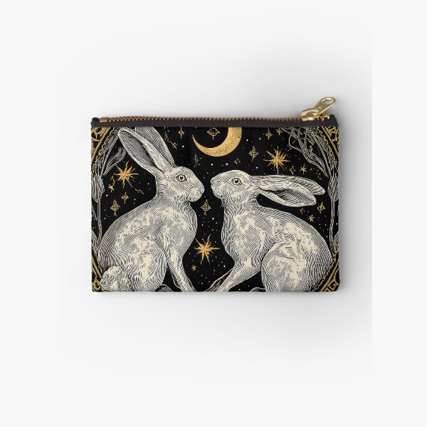 Item preview, Two hare facing each other in a circle with moon designed and sold by thewandswant.