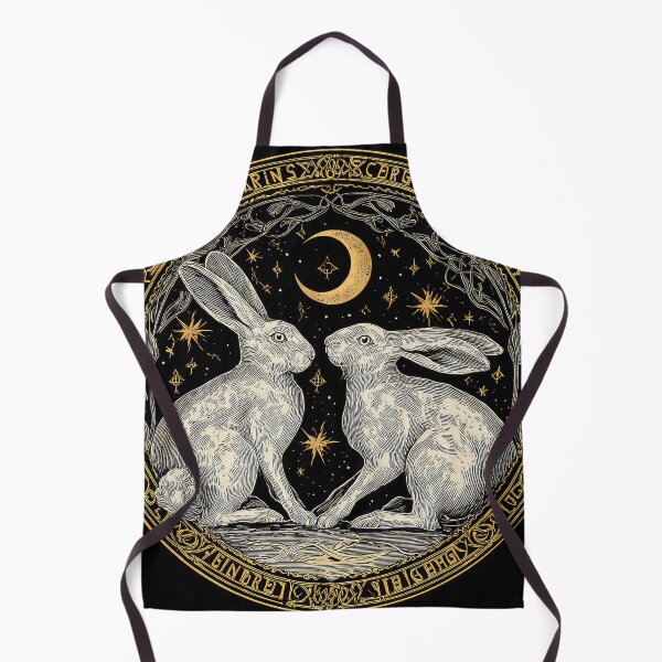 Item preview, Two hare facing each other in a circle with moon designed and sold by thewandswant.
