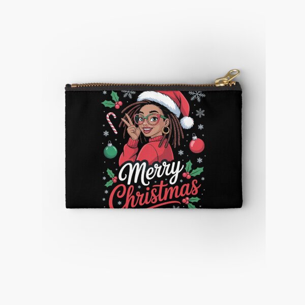 Item preview, African American Black Woman Loc'd Girl Merry Christmas designed and sold by HaileyRobel.