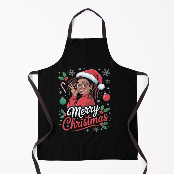 Item preview, African American Black Woman Loc'd Girl Merry Christmas designed and sold by DrewLeuschke.