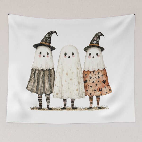 Item preview, Cute Ghost Trio in Halloween Costumes designed and sold by Liededrom..