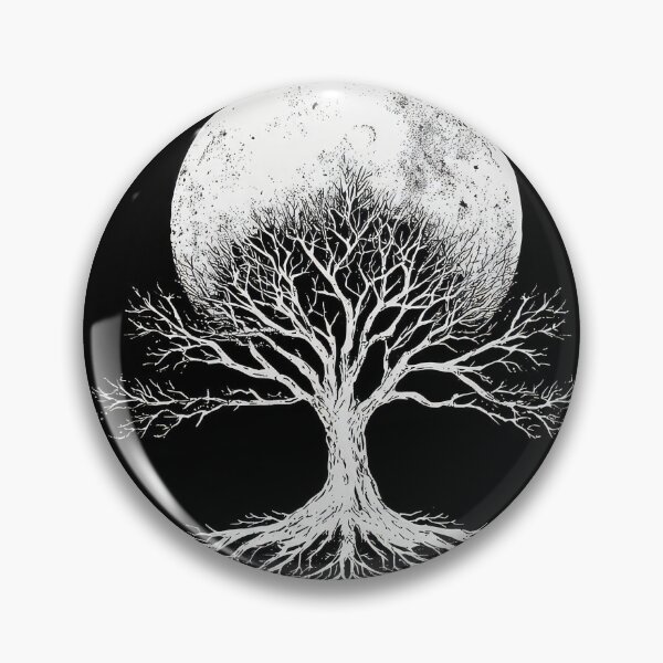 Item preview, Tree of life silhouette with Moon in distance, wicca pagan  designed and sold by thewandswant.