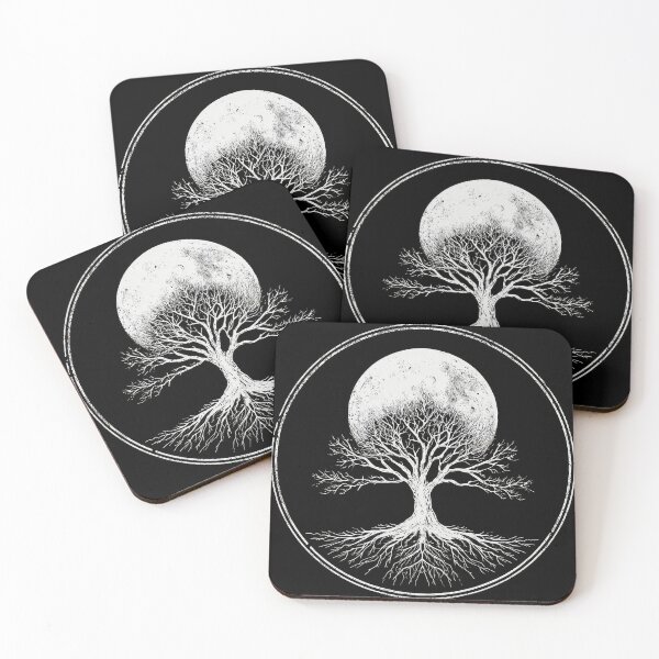 Item preview, Tree of life silhouette with Moon in distance, wicca pagan  designed and sold by thewandswant.