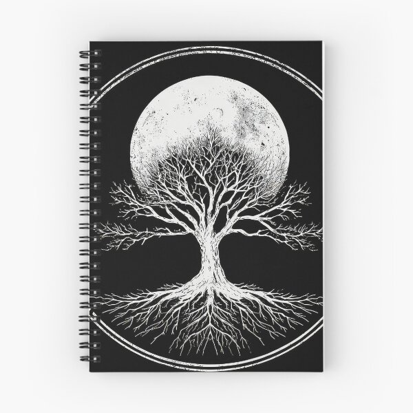 Item preview, Tree of life silhouette with Moon in distance, wicca pagan  designed and sold by thewandswant.