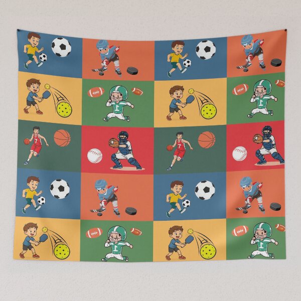 Item preview, Cute Kids Playing Sports – Fun Cartoon Ball Illustration Poster designed and sold by CHANCHANAI.
