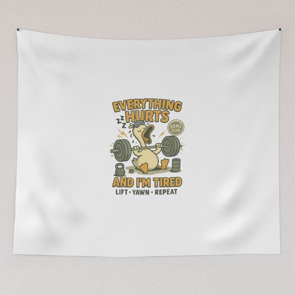 Item preview, Everything Hurts and I’m Tired – Funny Gym Duck Lifting Design designed and sold by PhilllandArt.