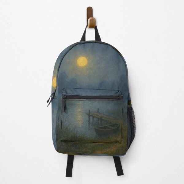 Item preview, Foggy Marshland – Wooden Pier & Rowboat in Mist designed and sold by Syrupulse.