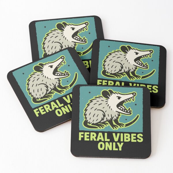 Item preview, Feral Vibes Only Possum Humor Quote Tee designed and sold by LuminOrb.