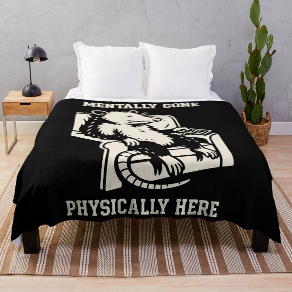 Item preview, Mentally Gone Physically Here Possum Humor Meme designed and sold by LuminOrb.