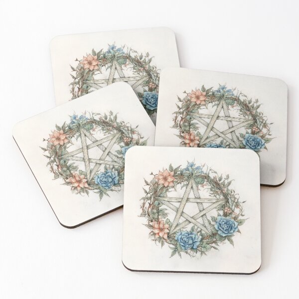 Item preview, Pagan Wiccan Pentagram floral designed and sold by thewandswant.