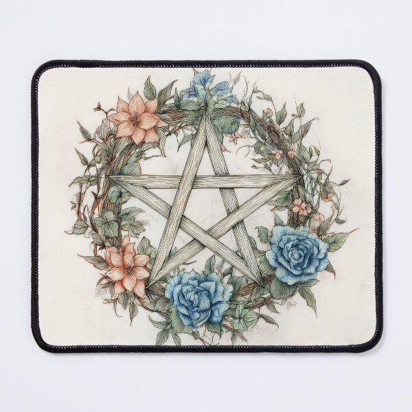 Item preview, Pagan Wiccan Pentagram floral designed and sold by thewandswant.
