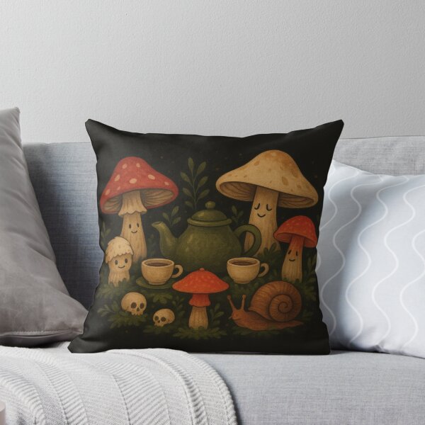 Item preview, Mushroom Tea Party – Cozy Goblincore Forest Art designed and sold by Ombrya.