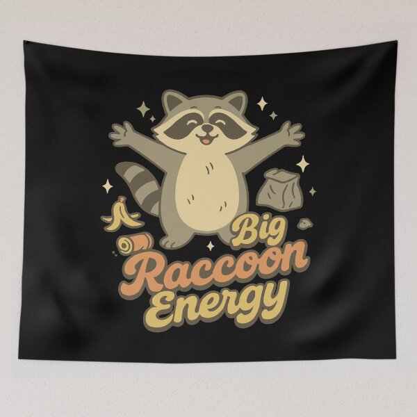 Item preview, Big Raccoon Energy Retro Humor designed and sold by LuminOrb.