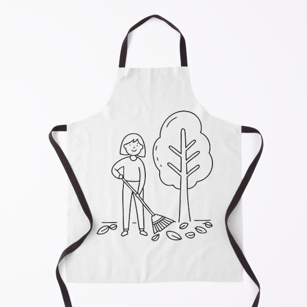 Item preview, A woman sweeping fallen leaves under the tree in the backyard designed and sold by rasagamastore.