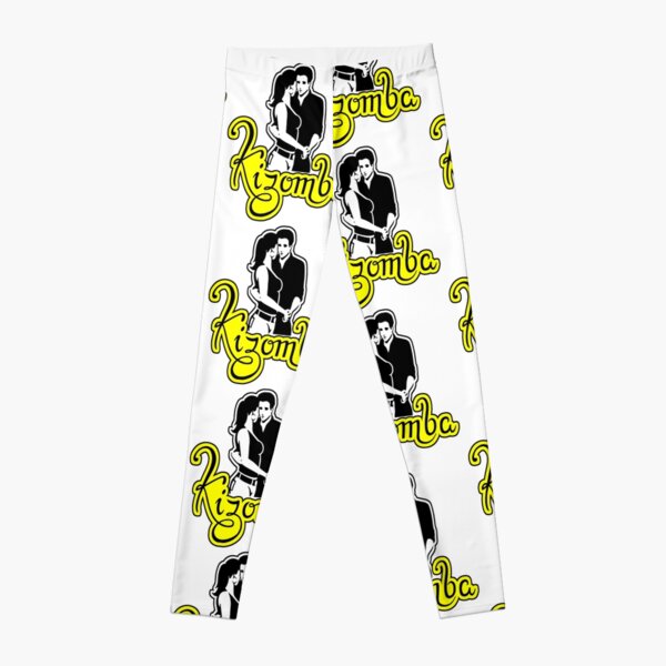 Kizomba - Pareja Amarilla Con Contorno Negro Leggings