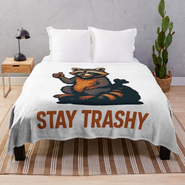 Item preview, Stay Trashy Raccoon Meme Humor Quote designed and sold by LuminOrb.
