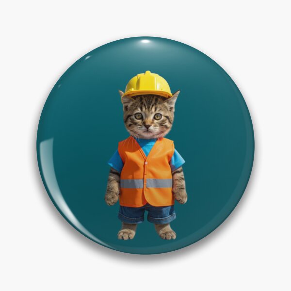 Item preview, Builder Cat – The Cute Tabby Construction Worker designed and sold by PixelVibe782.