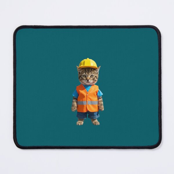 Item preview, Builder Cat – The Cute Tabby Construction Worker designed and sold by PixelVibe782.