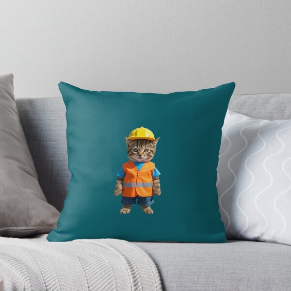 Item preview, Builder Cat – The Cute Tabby Construction Worker designed and sold by PixelVibe782.