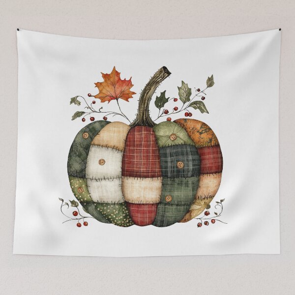Item preview, Patchwork Pumpkin Illustration designed and sold by Liededrom..