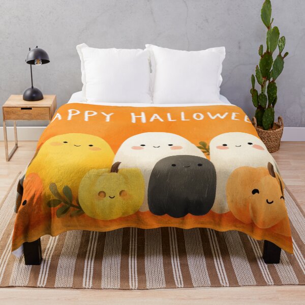 Item preview, Happy Halloween Friends – Kawaii Ghosts & Pumpkins designed and sold by BennyPuppy.