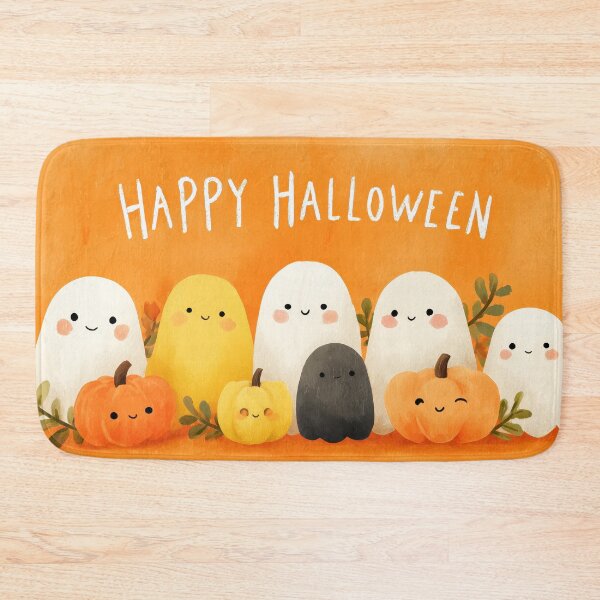 Item preview, Happy Halloween Friends – Kawaii Ghosts & Pumpkins designed and sold by BennyPuppy.
