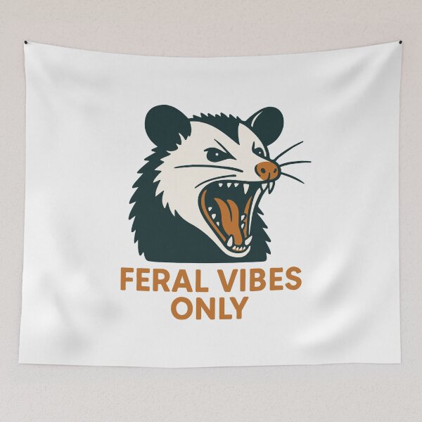 Item preview, Feral Vibes Only Possum Humor designed and sold by LuminOrb.