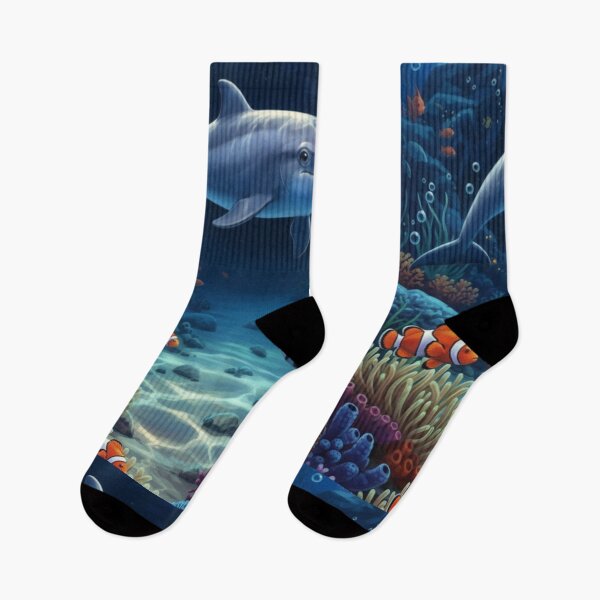 Item preview, Dolphin and Coral Reef Underwater Scene designed and sold by CARTOON CRAZE.