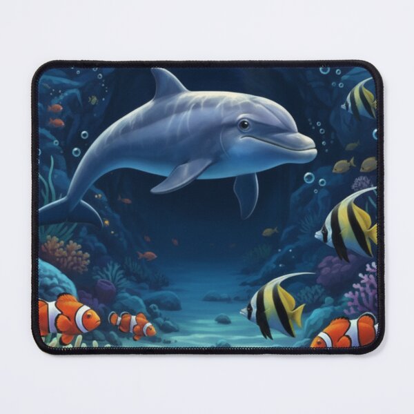 Item preview, Dolphin and Coral Reef Underwater Scene designed and sold by CARTOON CRAZE.