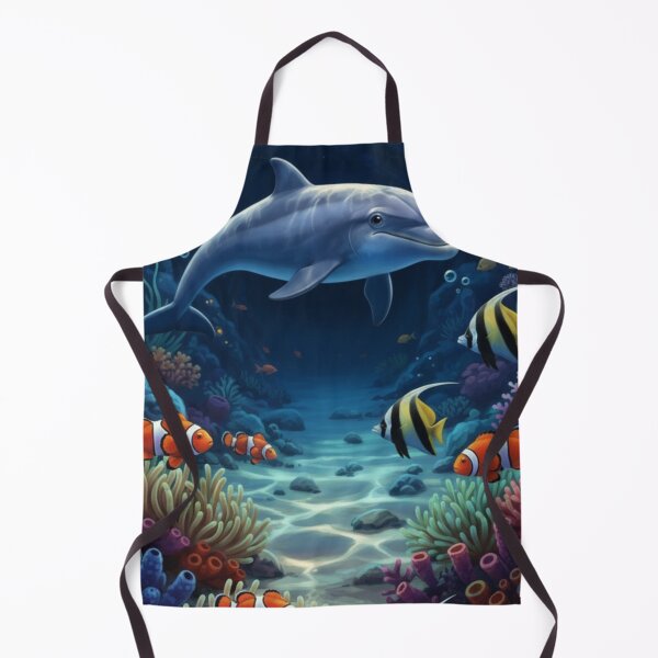 Item preview, Dolphin and Coral Reef Underwater Scene designed and sold by CARTOON CRAZE.
