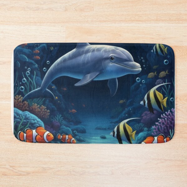 Item preview, Dolphin and Coral Reef Underwater Scene designed and sold by CARTOON CRAZE.