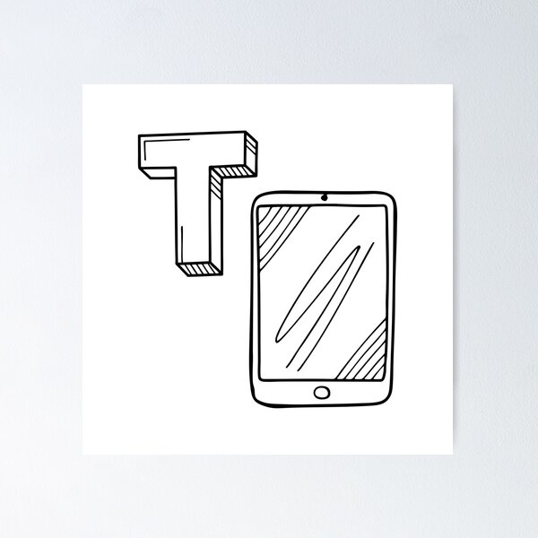 Item preview, An illustration of letter T stands for Tablet designed and sold by rasagamastore.