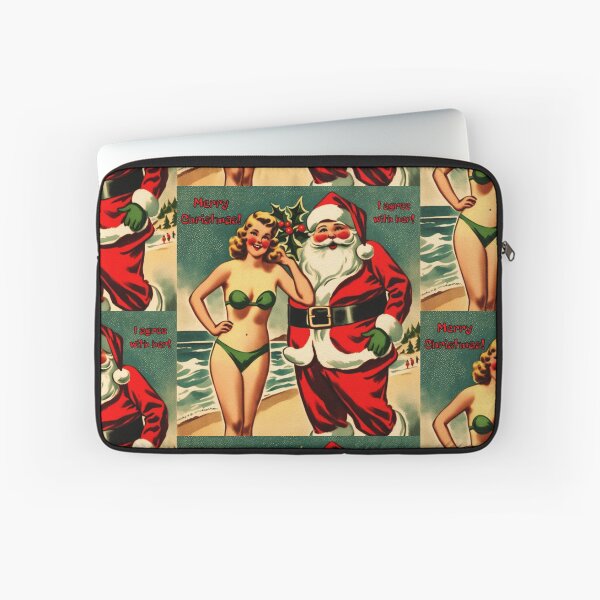 Item preview, Santa's Beach Bliss: A Steamy Christmas Holiday Encounter | Gift for Christmas | Merry Christmas | Winter Holidays | Vintage Greeting Card | Vintage Santa Art designed and sold by UnhingedBird.