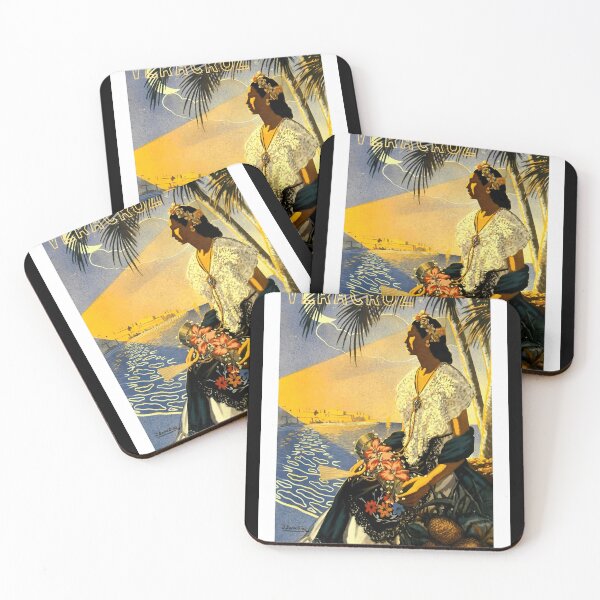 Item preview, Vintage Veracruz Travel Poster | Art Deco Style | Mexican Culture & Coastal Beauty | Sunset Scene | Decorative Wall Art designed and sold by artofuniverse.