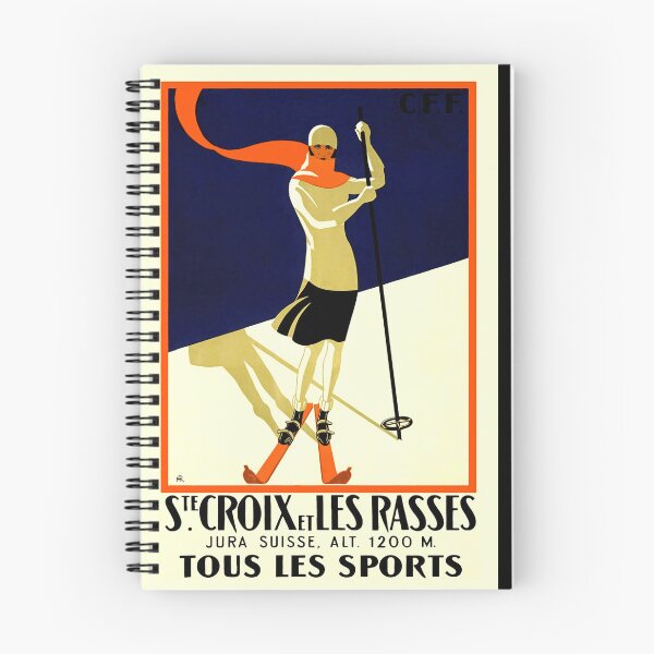 Item preview, Vintage Ski Poster | Sainte-Croix & Les Rasses | Art Deco Style | Jura Mountains Switzerland | Winter Sports Travel Art designed and sold by artofuniverse.