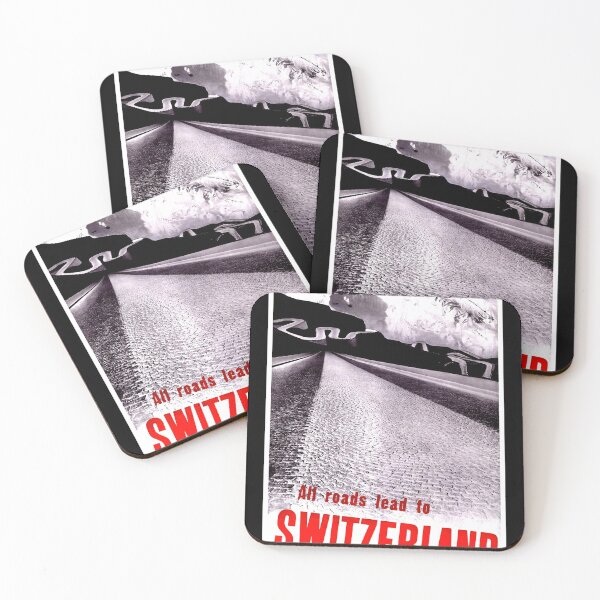 Item preview, Vintage Travel Poster | Switzerland Art Deco Print | All Roads Lead to Switzerland | Mid-Century Modernist Wall Art designed and sold by artofuniverse.