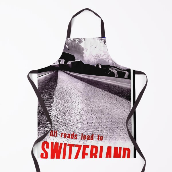 Item preview, Vintage Travel Poster | Switzerland Art Deco Print | All Roads Lead to Switzerland | Mid-Century Modernist Wall Art designed and sold by artofuniverse.