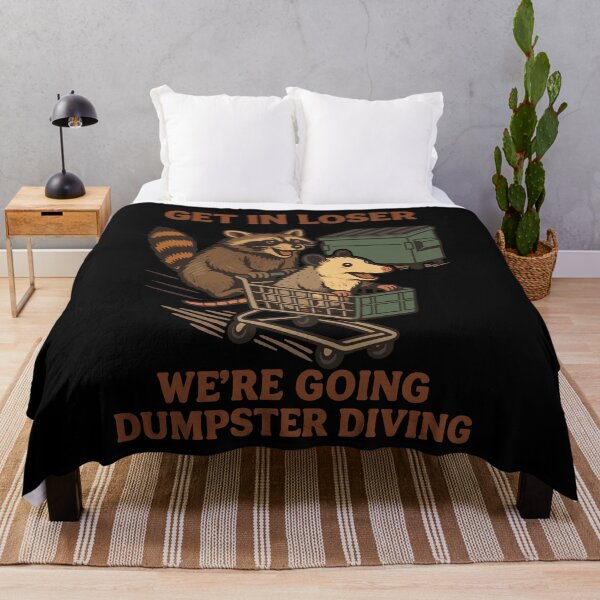 Item preview, Get In Loser Dumpster Diving raccoon Humor designed and sold by LuminOrb.