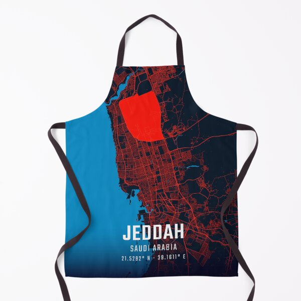 Item preview, Jeddah Red & Blue Minimalist Map designed and sold by HomeLivingCo.
