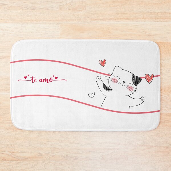 Item preview, Cut minimal cat saying "Te amo"A sweet reminder of love in a playful and warm style designed and sold by Cozy Magic Prints.