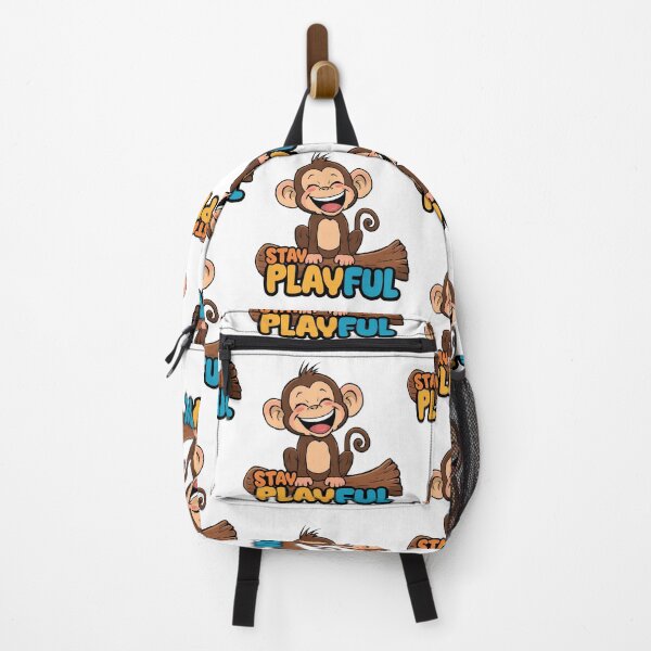 Item preview, Stay Playful – Laughing monkey on wood | Colorful, feel-good design designed and sold by ParaSiempreS.