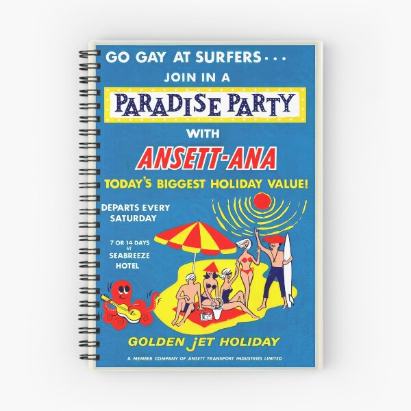 Item preview, Vintage Surfers Paradise Travel Poster | Mid-Century Ansett-ANA Art | Beach Fun & Adventure | Whimsical Retro Decor designed and sold by artofuniverse.
