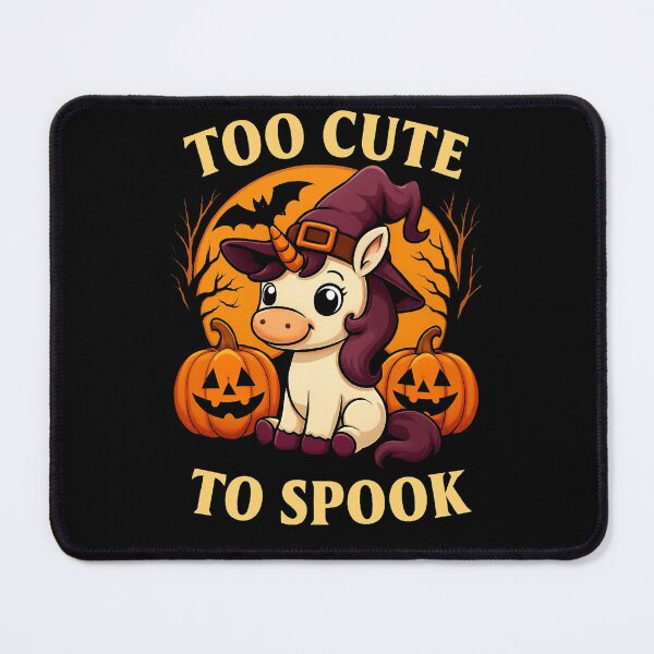 Item preview, Too Cute To Spook Unicorn Halloween Design with Pumpkins designed and sold by RuweisVibes.